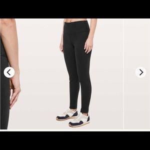 Fleece thick lululemon black wunder under size 10